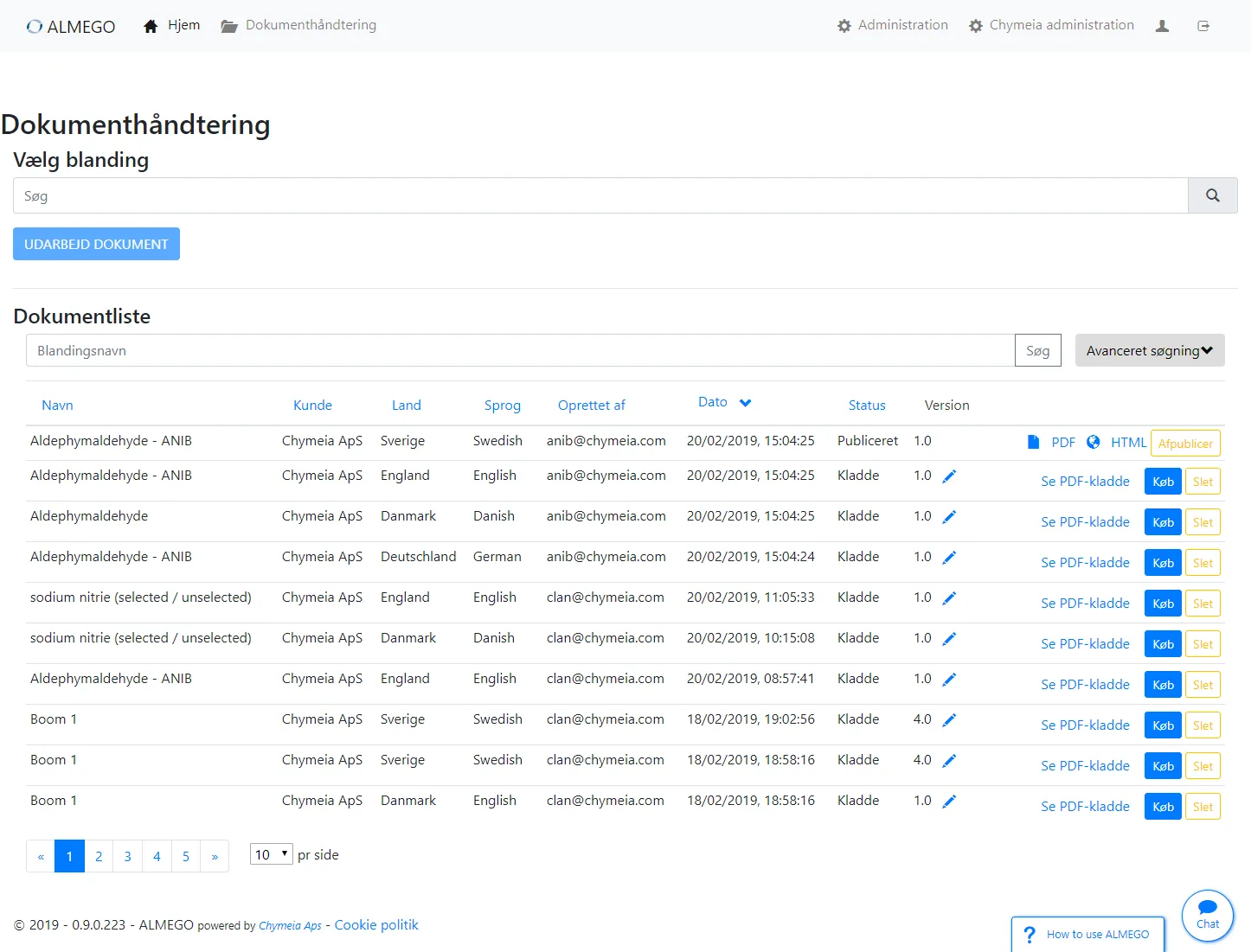 Document Management – Before redesign
