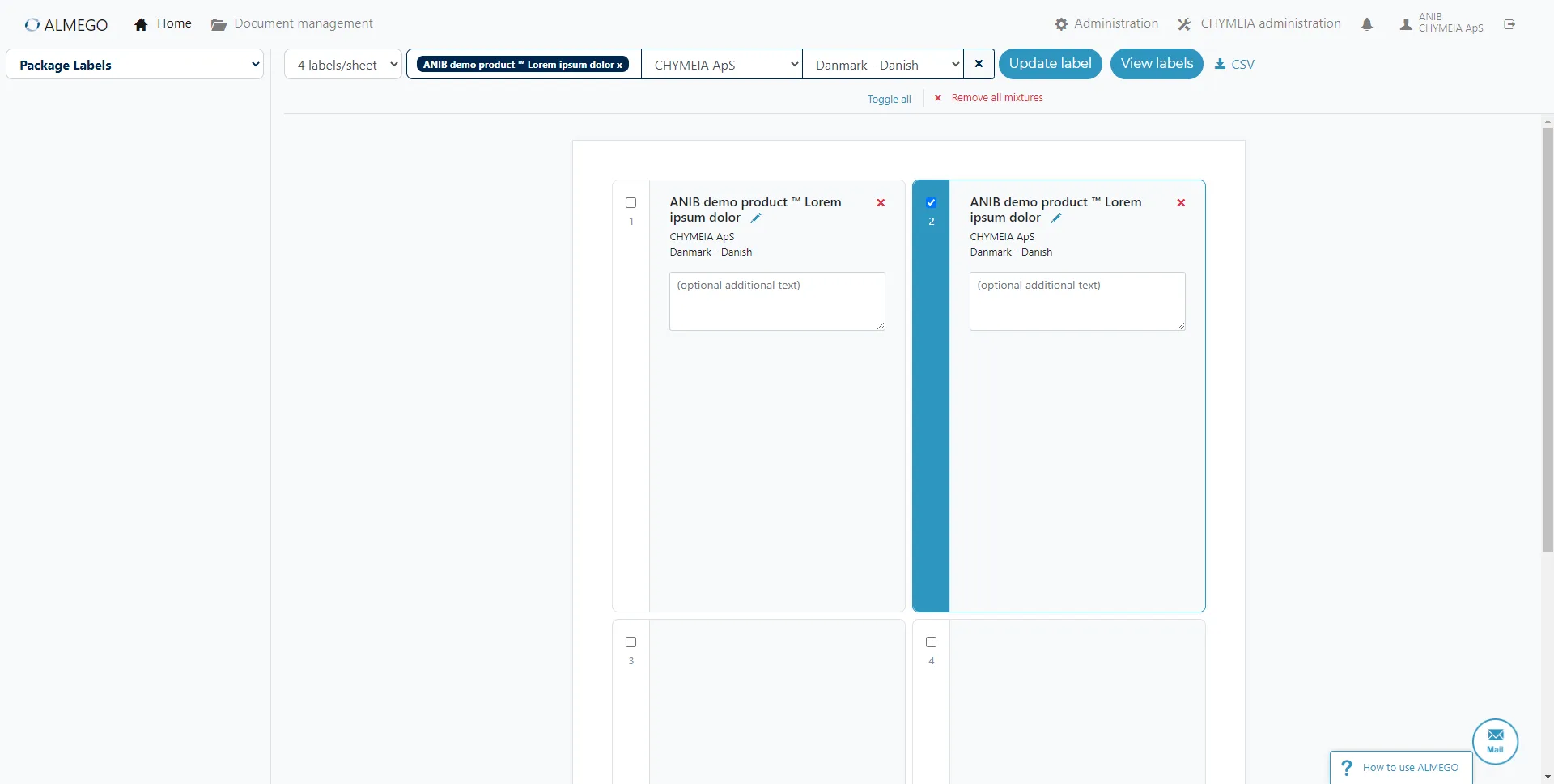 Hazard Label Editor – Before redesign