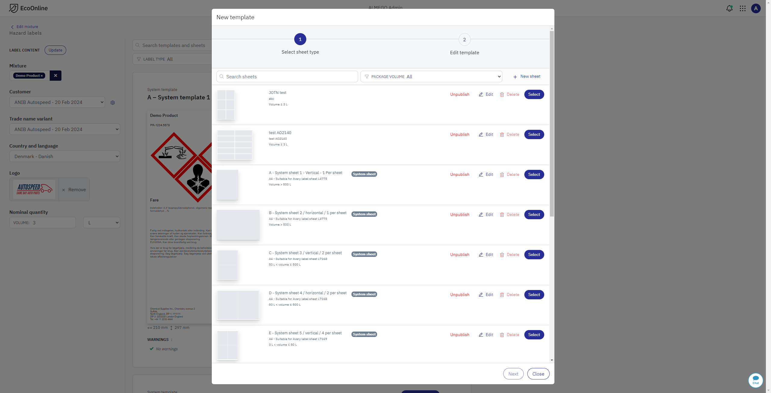 To manage print sheets and template designs.<br><br>Providing users with templates for different label sizes and formats was crucial for enabling quick label creation, while at the same time allowing for full customization when needed.