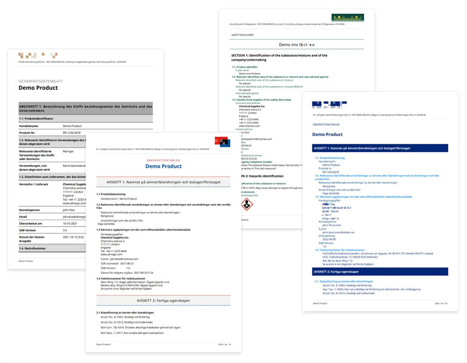 Our customers — manufacturers, distributors and resellers of chemical products — need documents tailored to their brand guidelines, i.e. logos, colors and more.<br><br>Additionally, many customers sell their goods under different brand names or as private label products to other companies. So, they need custom branding for those situations as well.<br><br>