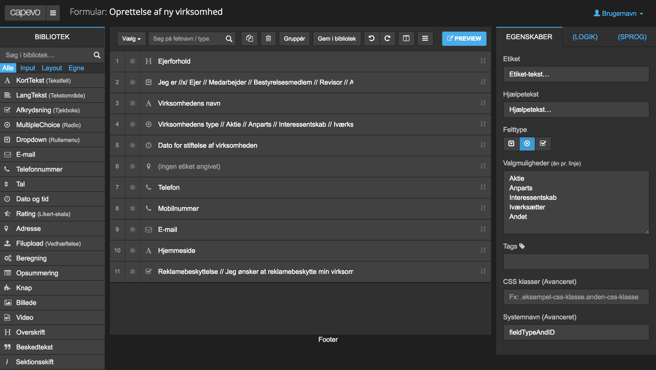 A dark-themed HTML prototype of a content-first concept with an emphasis on the user-facing texts (middle pane).