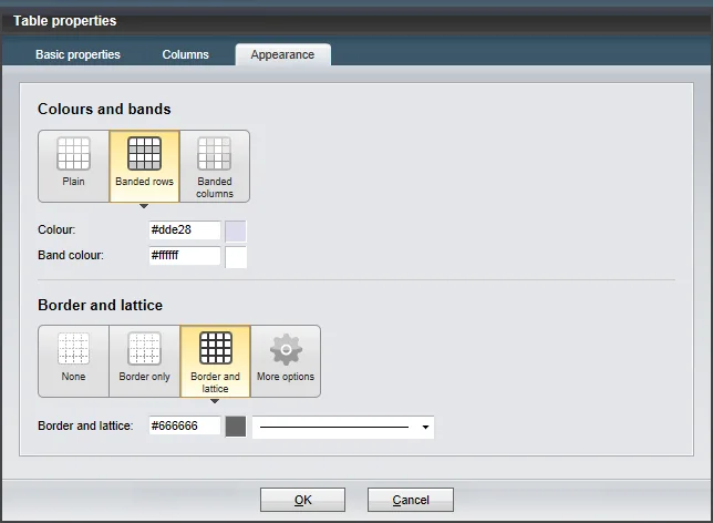 Table editor